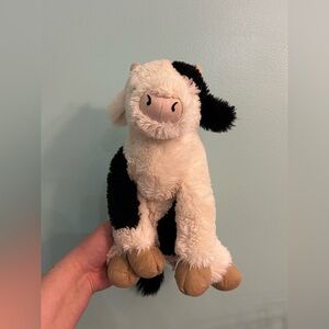 Jellycat Medium Carey Calf Cow Plush Stuffed Animal White Black 12” RARE